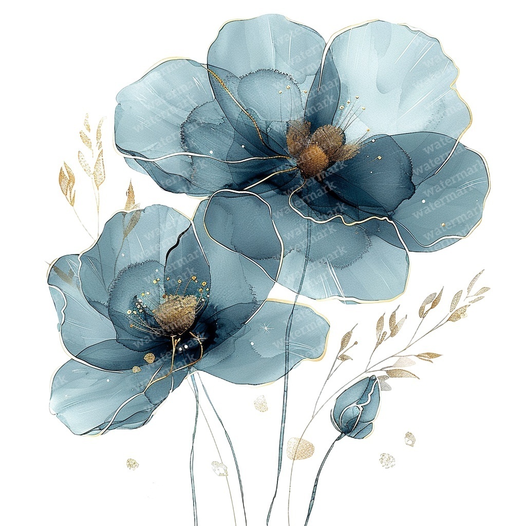 【商用利用可】抽象フラワー(水彩アブストラクト花)クリップアート15点セット|高解像度・透過PNG|モダン花デザイン|コラージュ・ジャンクジャーナル素材|即ダウンロード