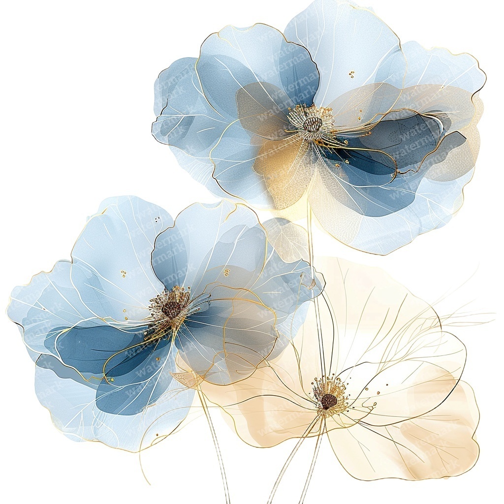 【商用利用可】抽象フラワー(水彩アブストラクト花)クリップアート15点セット|高解像度・透過PNG|モダン花デザイン|コラージュ・ジャンクジャーナル素材|即ダウンロード