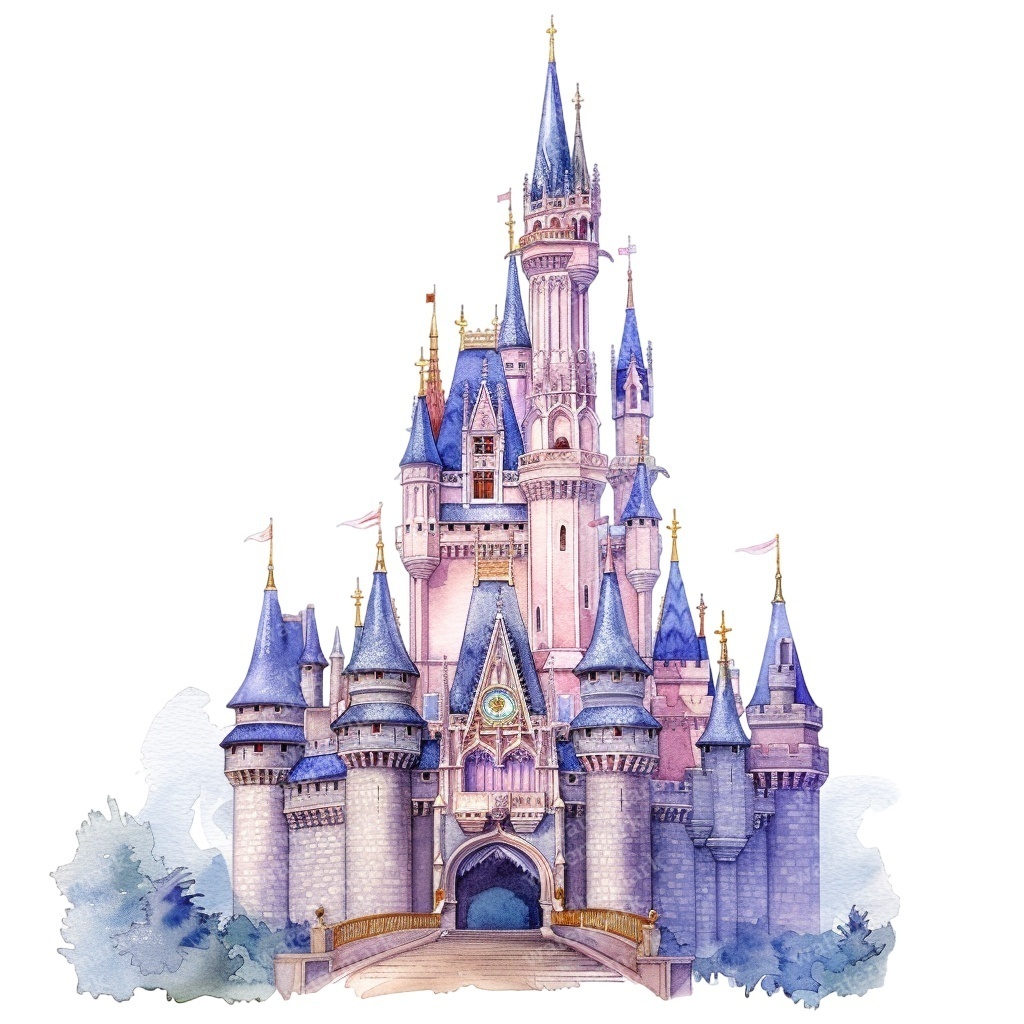 【商用利用可】プリンセス城(水彩フェアリーキャッスル)クリップアート15点セット|高解像度PNG/JPG|ファンタジー・コラージュ・ジャンクジャーナル素材|即ダウンロード