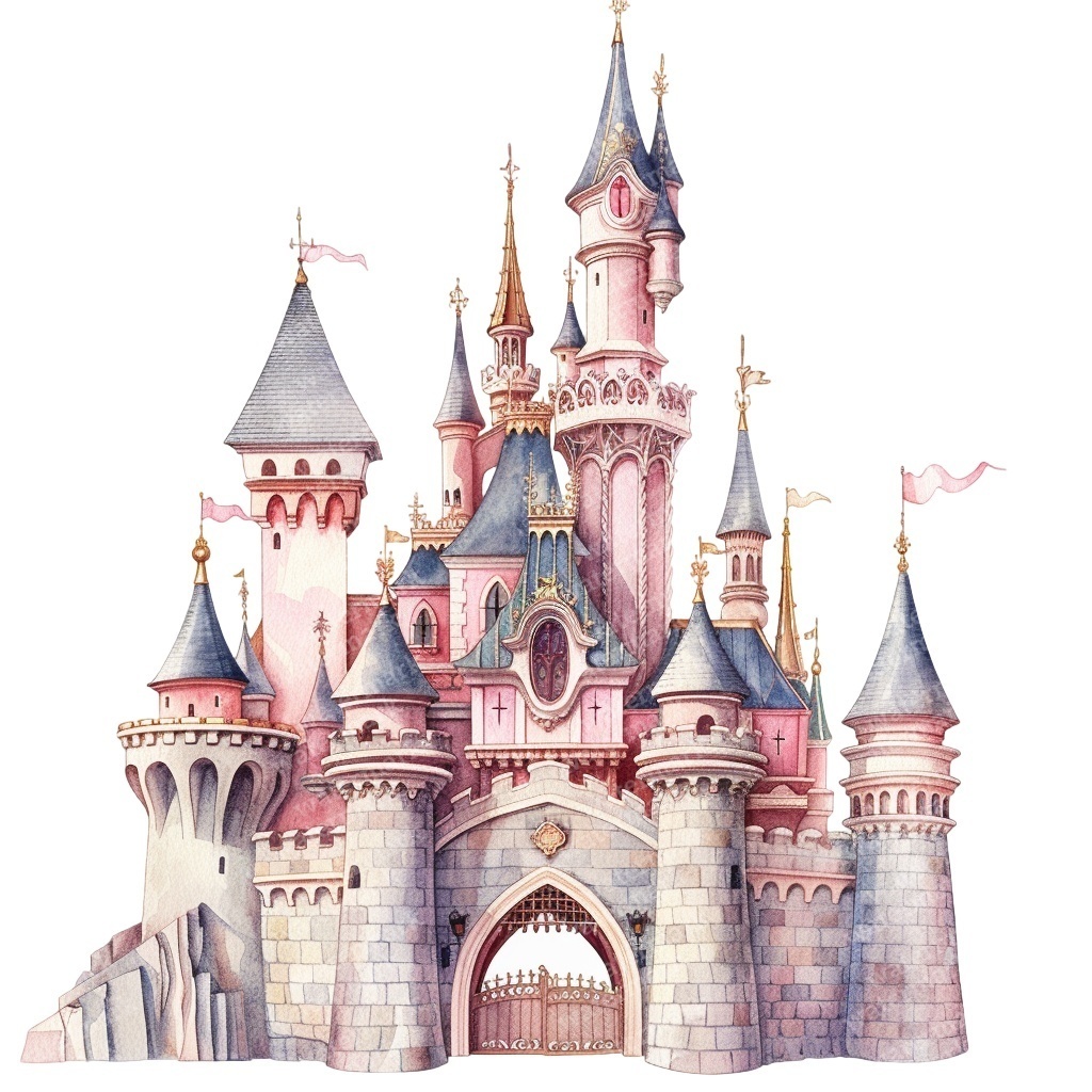 【商用利用可】プリンセス城(水彩フェアリーキャッスル)クリップアート15点セット|高解像度PNG/JPG|ファンタジー・コラージュ・ジャンクジャーナル素材|即ダウンロード