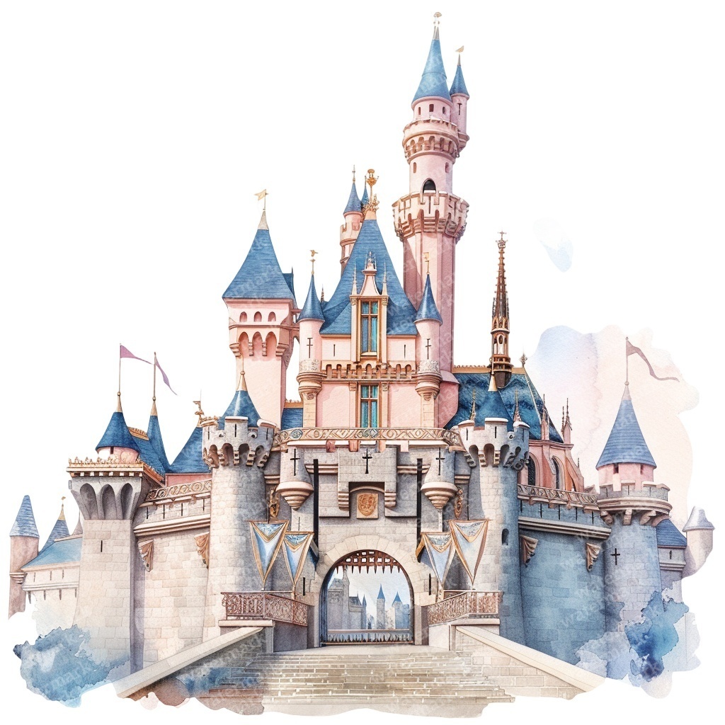 【商用利用可】プリンセス城(水彩フェアリーキャッスル)クリップアート15点セット|高解像度PNG/JPG|ファンタジー・コラージュ・ジャンクジャーナル素材|即ダウンロード