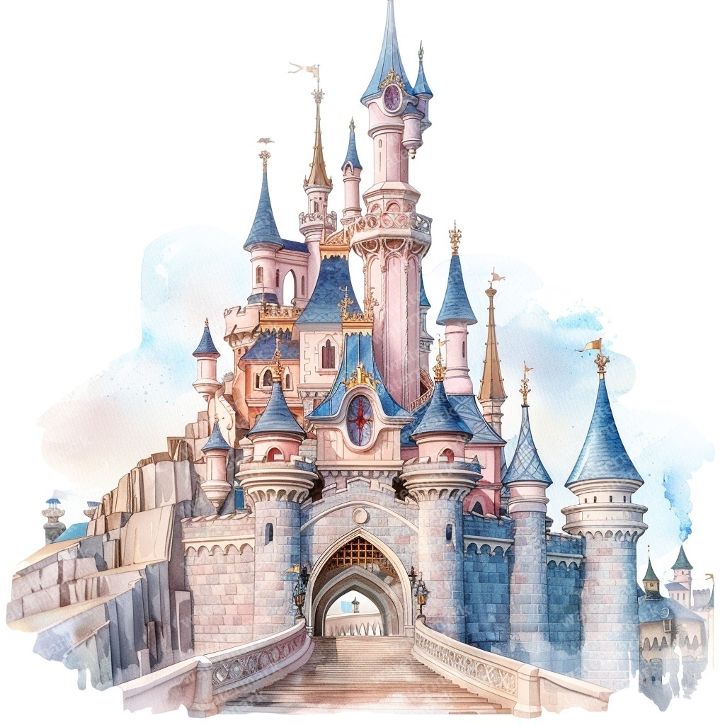 【商用利用可】プリンセス城(水彩フェアリーキャッスル)クリップアート15点セット|高解像度PNG/JPG|ファンタジー・コラージュ・ジャンクジャーナル素材|即ダウンロード