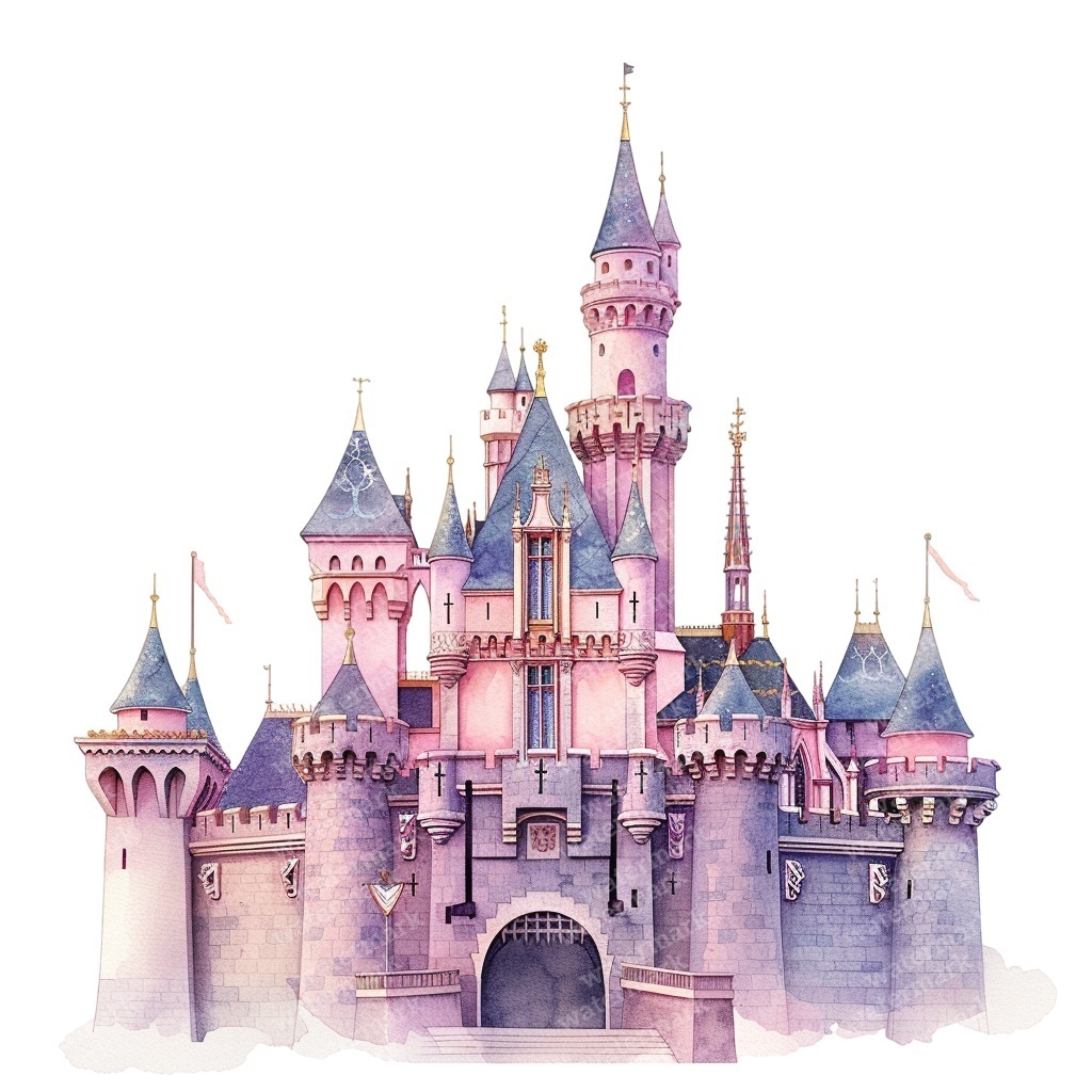 【商用利用可】プリンセス城(水彩フェアリーキャッスル)クリップアート15点セット|高解像度PNG/JPG|ファンタジー・コラージュ・ジャンクジャーナル素材|即ダウンロード