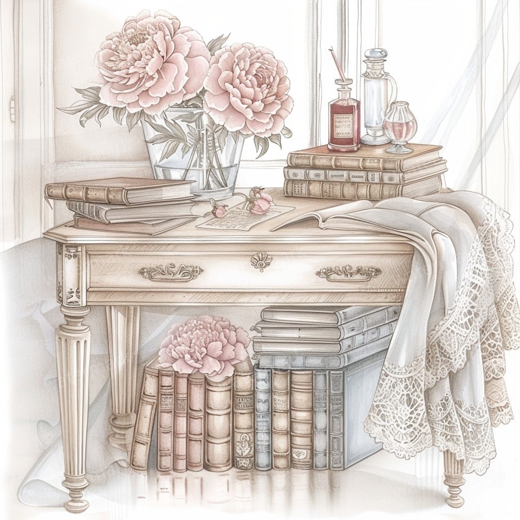 【商用利用可】ヴィンテージ本棚(水彩ブックシェルフ)クリップアート10点セット|高解像度JPG|アンティーク家具・コラージュ・ジャンクジャーナル素材|即ダウンロード