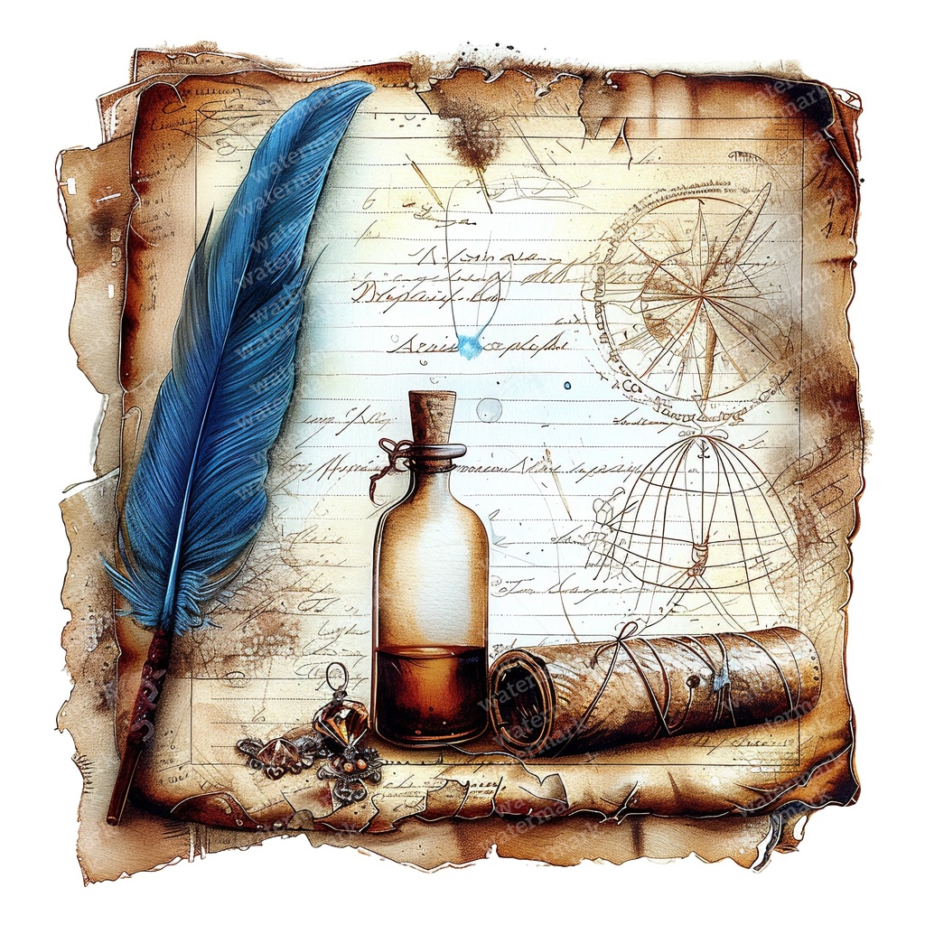 【商用利用可】アンティークペーパー(水彩ヴィンテージ紙素材)クリップアート16点セット|高解像度・透過PNG|背景・コラージュ・ジャンクジャーナル素材|即ダウンロード