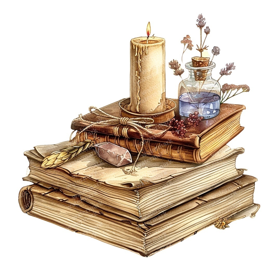 【商用利用可】魔女・ウィッチクラフト(水彩魔法モチーフ)クリップアート20点セット|高解像度・透過PNG|ハロウィン・コラージュ・ジャンクジャーナル素材|即ダウンロード