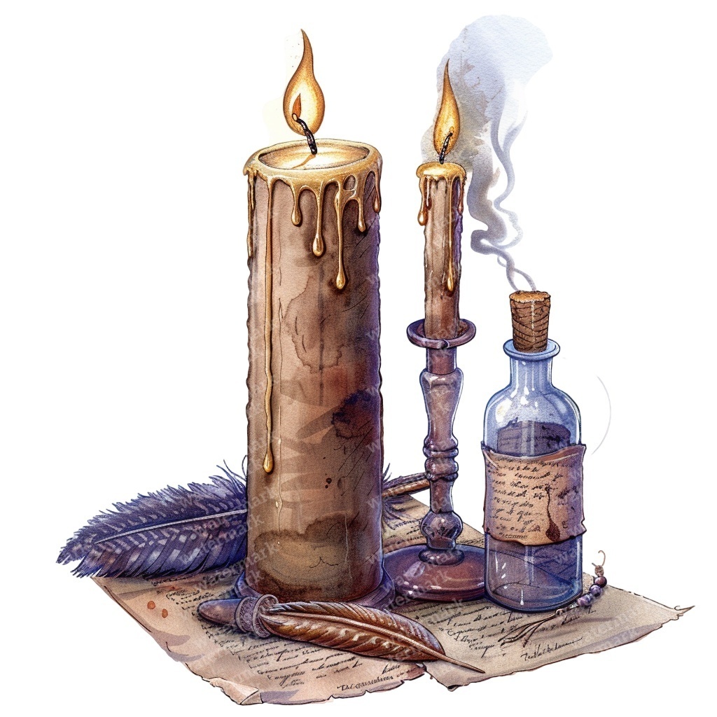 【商用利用可】魔女・ウィッチクラフト(水彩魔法モチーフ)クリップアート20点セット|高解像度・透過PNG|ハロウィン・コラージュ・ジャンクジャーナル素材|即ダウンロード