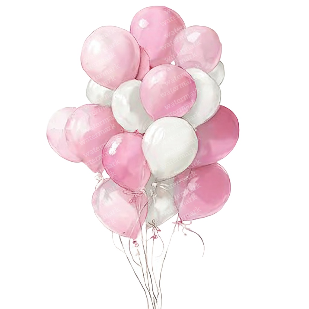 【商用利用可】ピンクバルーン(水彩風船)クリップアート20点セット|高解像度・透過PNG|ゆめかわ・パーティー装飾|コラージュ・ジャンクジャーナル素材|即ダウンロード