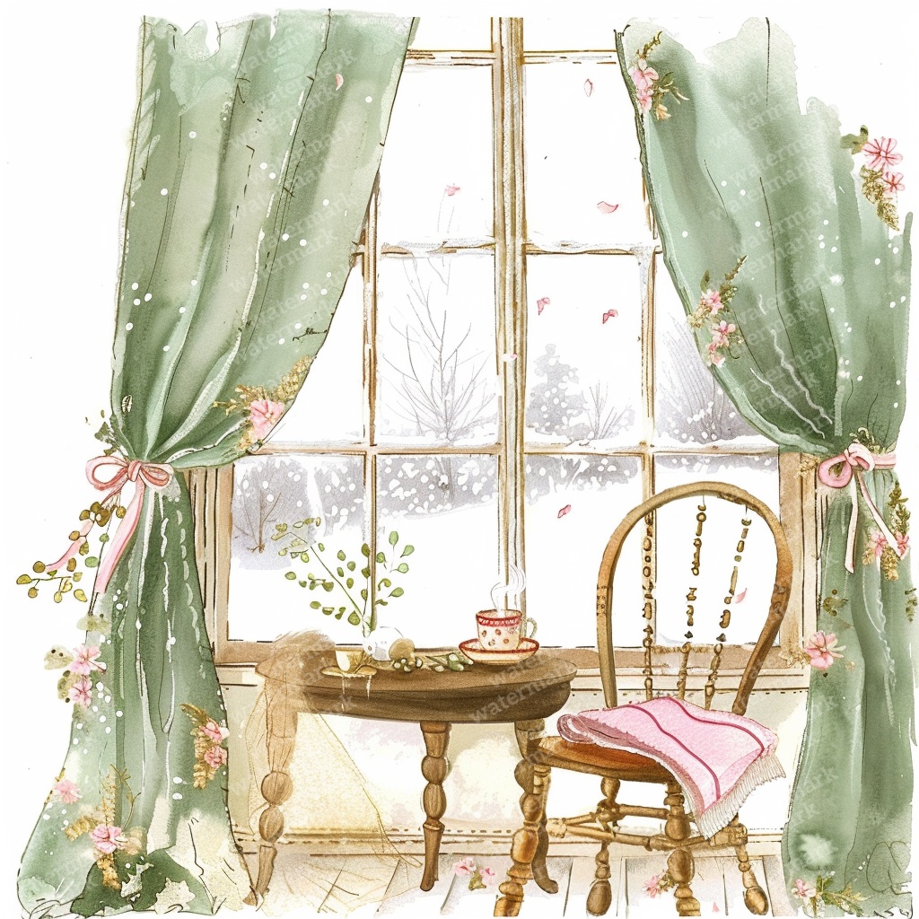 【商用利用可】アフタヌーンティーコーナー(水彩ティータイム)クリップアート18点セット|高解像度JPG|カフェ風インテリア・コラージュ・ジャンクジャーナル素材|即ダウンロード