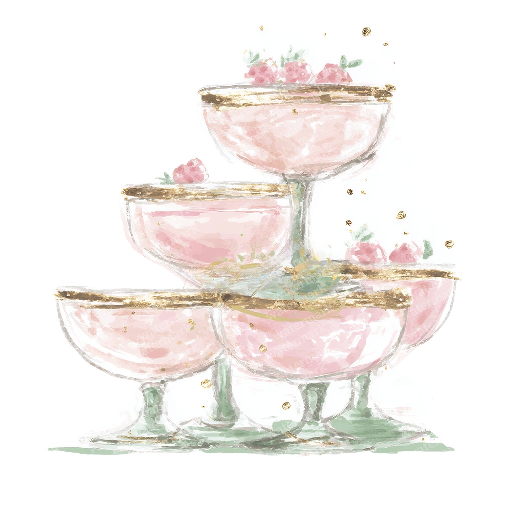 【商用利用可】シャンパンボトル&グラス(水彩シャンパンセット)クリップアート12点セット|高解像度・透過PNG|パーティー・お祝い・コラージュ・ジャンクジャーナル素材|即ダウンロード