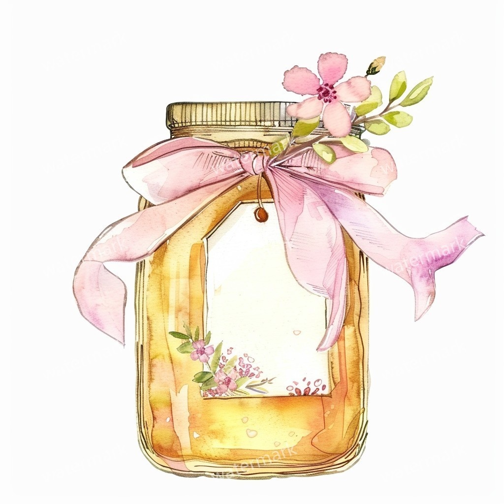 【商用利用可】ガラスの蜂蜜(水彩ハニージャー)クリップアート15点セット|高解像度PNG/JPG|はちみつ瓶・ナチュラル素材|コラージュ・ジャンクジャーナル・手帳シール|即ダウンロード