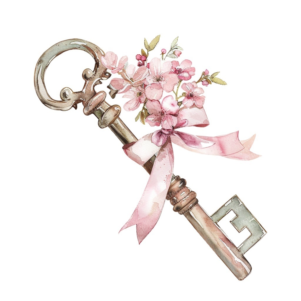 【商用利用可】ヴィンテージキー(水彩アンティーク鍵)クリップアート20点セット|高解像度・透過PNG|レトロ装飾・コラージュ・ジャンクジャーナル素材|即ダウンロード