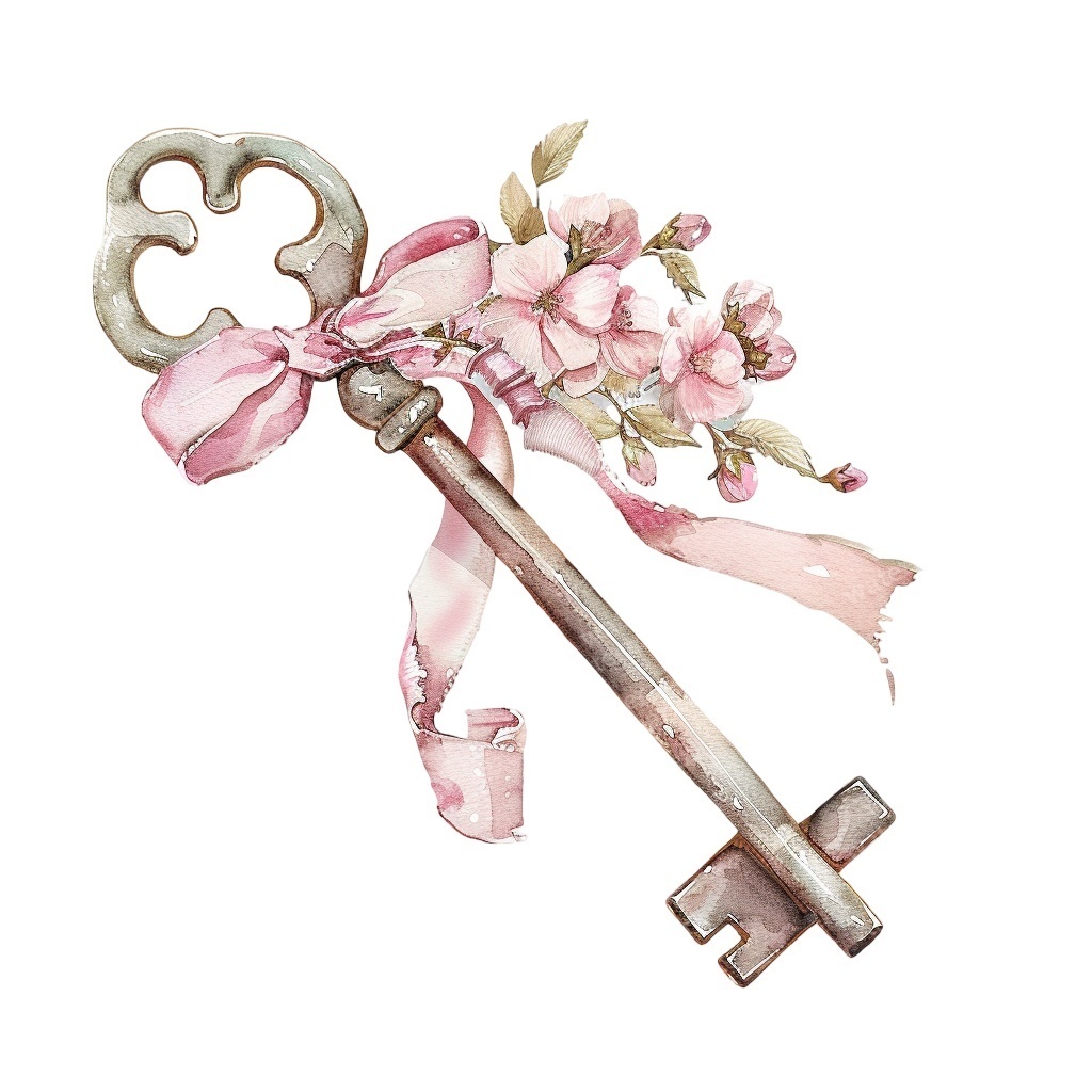 【商用利用可】ヴィンテージキー(水彩アンティーク鍵)クリップアート20点セット|高解像度・透過PNG|レトロ装飾・コラージュ・ジャンクジャーナル素材|即ダウンロード