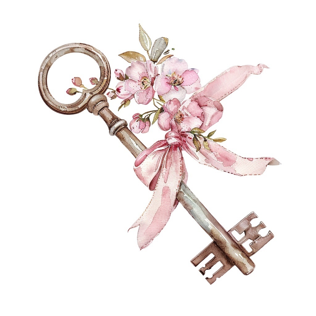 【商用利用可】ヴィンテージキー(水彩アンティーク鍵)クリップアート20点セット|高解像度・透過PNG|レトロ装飾・コラージュ・ジャンクジャーナル素材|即ダウンロード