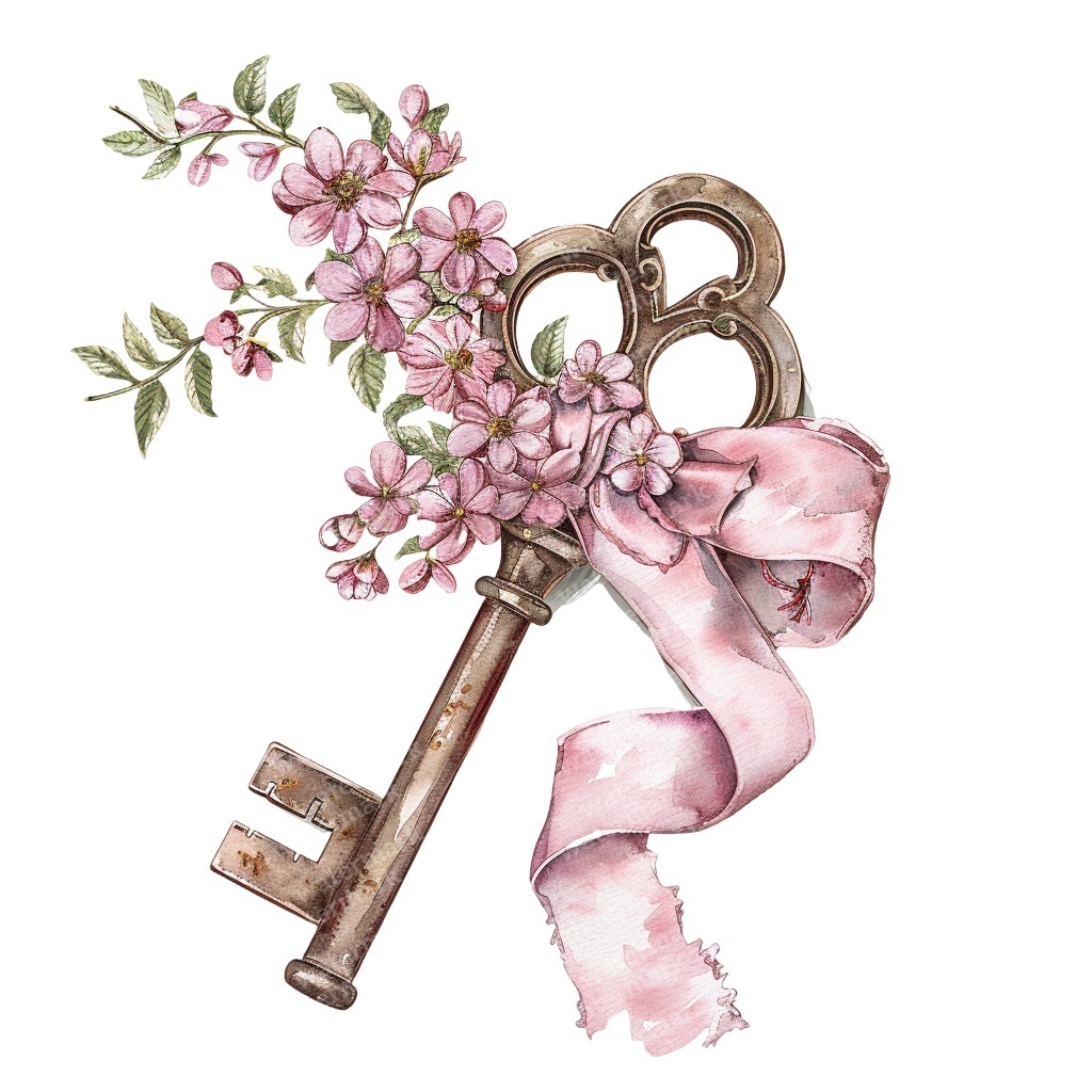 【商用利用可】ヴィンテージキー(水彩アンティーク鍵)クリップアート20点セット|高解像度・透過PNG|レトロ装飾・コラージュ・ジャンクジャーナル素材|即ダウンロード