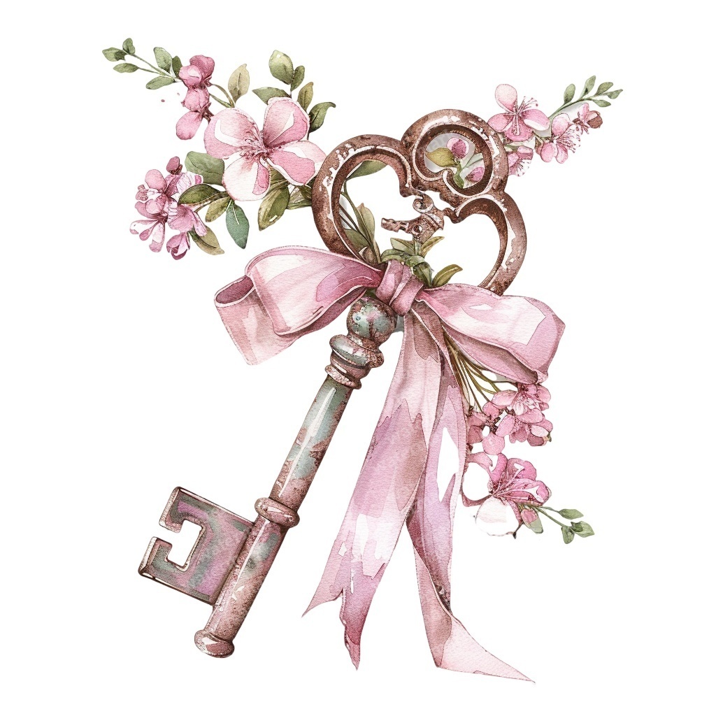 【商用利用可】ヴィンテージキー(水彩アンティーク鍵)クリップアート20点セット|高解像度・透過PNG|レトロ装飾・コラージュ・ジャンクジャーナル素材|即ダウンロード