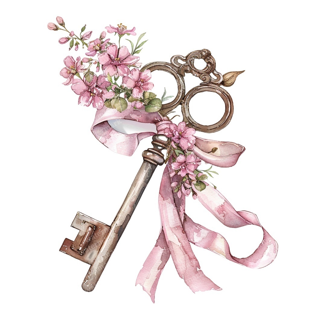 【商用利用可】ヴィンテージキー(水彩アンティーク鍵)クリップアート20点セット|高解像度・透過PNG|レトロ装飾・コラージュ・ジャンクジャーナル素材|即ダウンロード