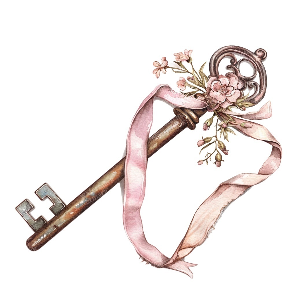 【商用利用可】ヴィンテージキー(水彩アンティーク鍵)クリップアート20点セット|高解像度・透過PNG|レトロ装飾・コラージュ・ジャンクジャーナル素材|即ダウンロード