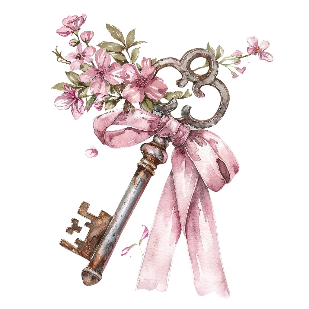 【商用利用可】ヴィンテージキー(水彩アンティーク鍵)クリップアート20点セット|高解像度・透過PNG|レトロ装飾・コラージュ・ジャンクジャーナル素材|即ダウンロード