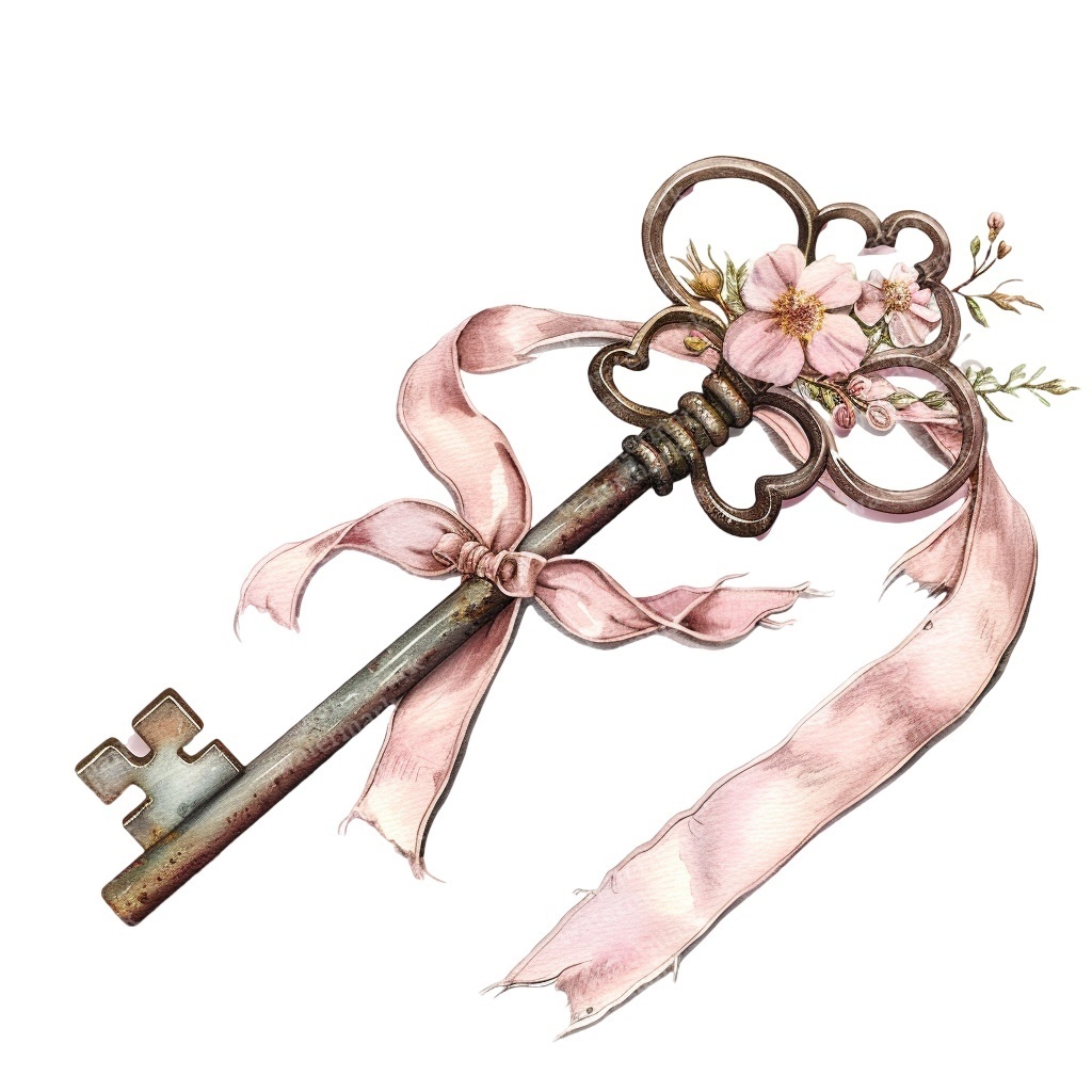 【商用利用可】ヴィンテージキー(水彩アンティーク鍵)クリップアート20点セット|高解像度・透過PNG|レトロ装飾・コラージュ・ジャンクジャーナル素材|即ダウンロード