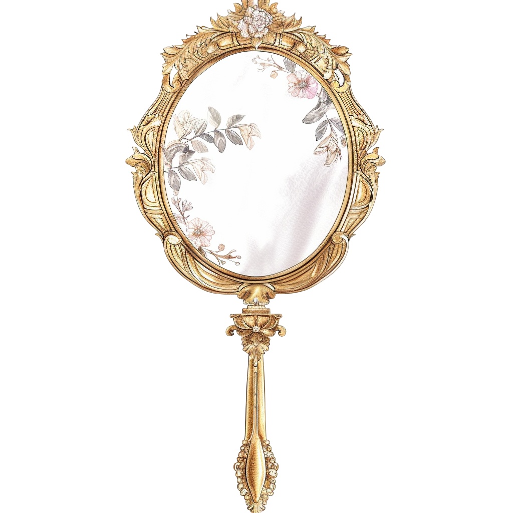 【商用利用可】ハンドミラー(水彩手鏡)クリップアート17点セット|高解像度・透過PNG|ヴィンテージミラー・コスメ雑貨|コラージュ・ジャンクジャーナル・手帳シール素材|即ダウンロード