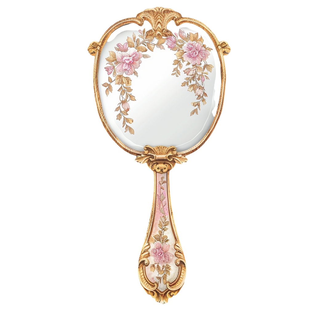 【商用利用可】ハンドミラー(水彩手鏡)クリップアート17点セット|高解像度・透過PNG|ヴィンテージミラー・コスメ雑貨|コラージュ・ジャンクジャーナル・手帳シール素材|即ダウンロード