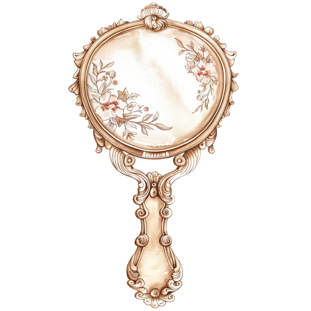 【商用利用可】ハンドミラー(水彩手鏡)クリップアート17点セット|高解像度・透過PNG|ヴィンテージミラー・コスメ雑貨|コラージュ・ジャンクジャーナル・手帳シール素材|即ダウンロード