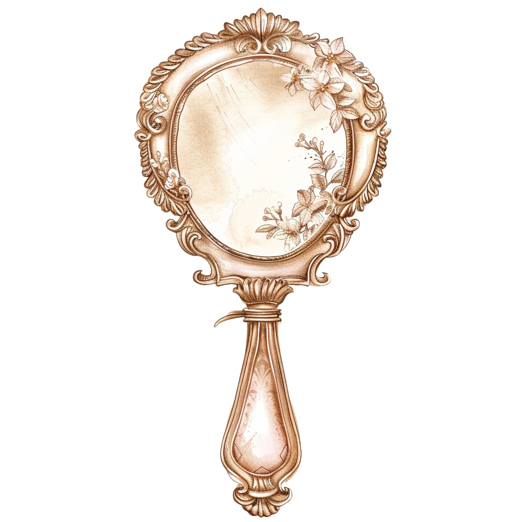 【商用利用可】ハンドミラー(水彩手鏡)クリップアート17点セット|高解像度・透過PNG|ヴィンテージミラー・コスメ雑貨|コラージュ・ジャンクジャーナル・手帳シール素材|即ダウンロード