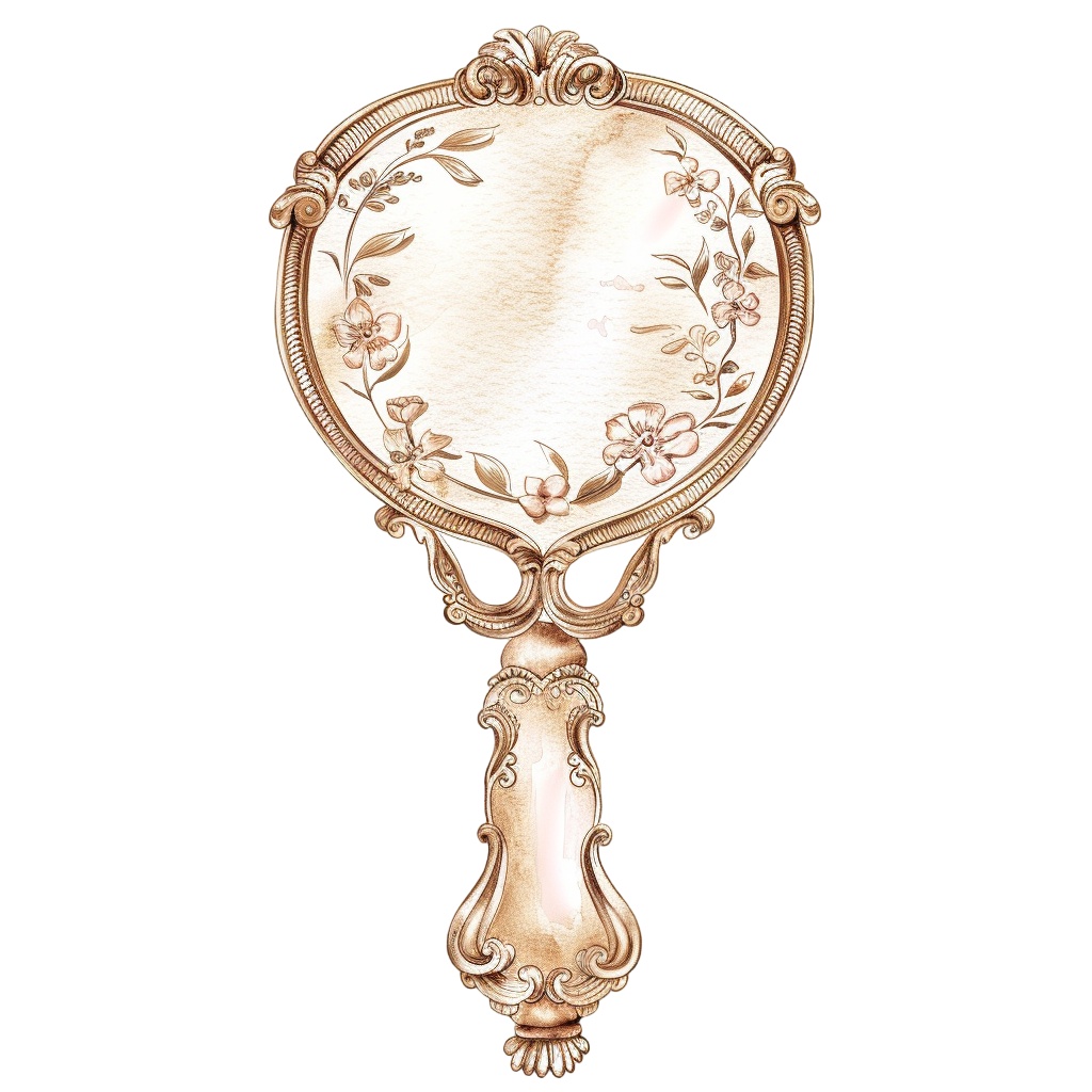 【商用利用可】ハンドミラー(水彩手鏡)クリップアート17点セット|高解像度・透過PNG|ヴィンテージミラー・コスメ雑貨|コラージュ・ジャンクジャーナル・手帳シール素材|即ダウンロード