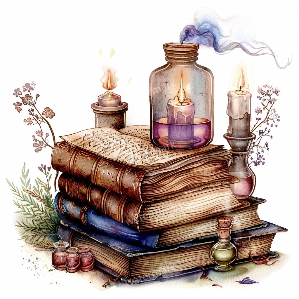 【商用利用可】ヴィンテージ洋書(水彩アンティークブック)クリップアート12点セット|高解像度・透過PNG|古書・レトロ素材|コラージュ・ジャンクジャーナル素材|即ダウンロード