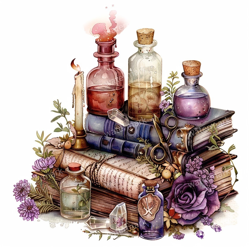 【商用利用可】ヴィンテージ洋書(水彩アンティークブック)クリップアート12点セット|高解像度・透過PNG|古書・レトロ素材|コラージュ・ジャンクジャーナル素材|即ダウンロード