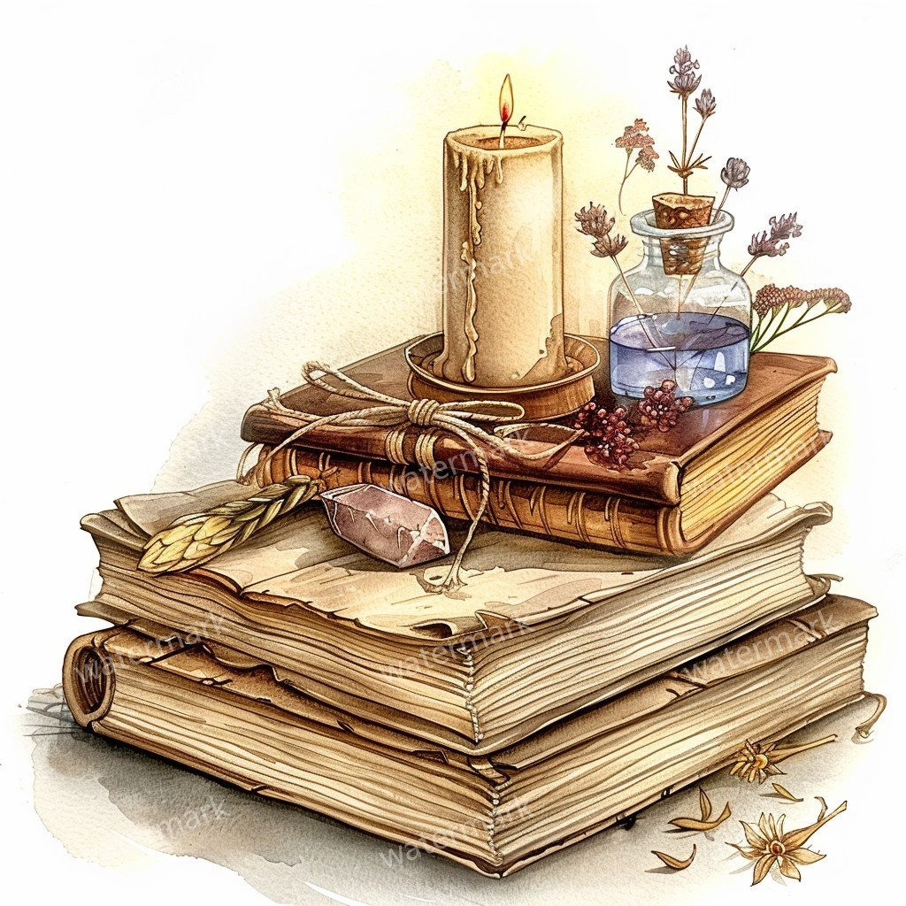 【商用利用可】ヴィンテージ洋書(水彩アンティークブック)クリップアート12点セット|高解像度・透過PNG|古書・レトロ素材|コラージュ・ジャンクジャーナル素材|即ダウンロード