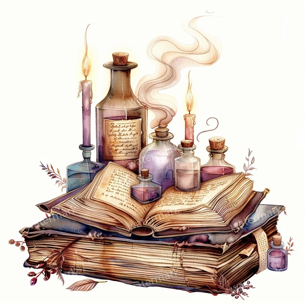 【商用利用可】ヴィンテージ洋書(水彩アンティークブック)クリップアート12点セット|高解像度・透過PNG|古書・レトロ素材|コラージュ・ジャンクジャーナル素材|即ダウンロード