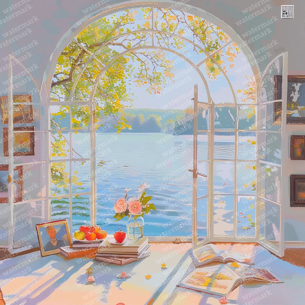 【商用利用可】窓からの景色(水彩ウィンドウビュー)クリップアート20点セット|高解像度JPG|風景・インテリア・コラージュ・ジャンクジャーナル・手帳シール素材|即ダウンロード