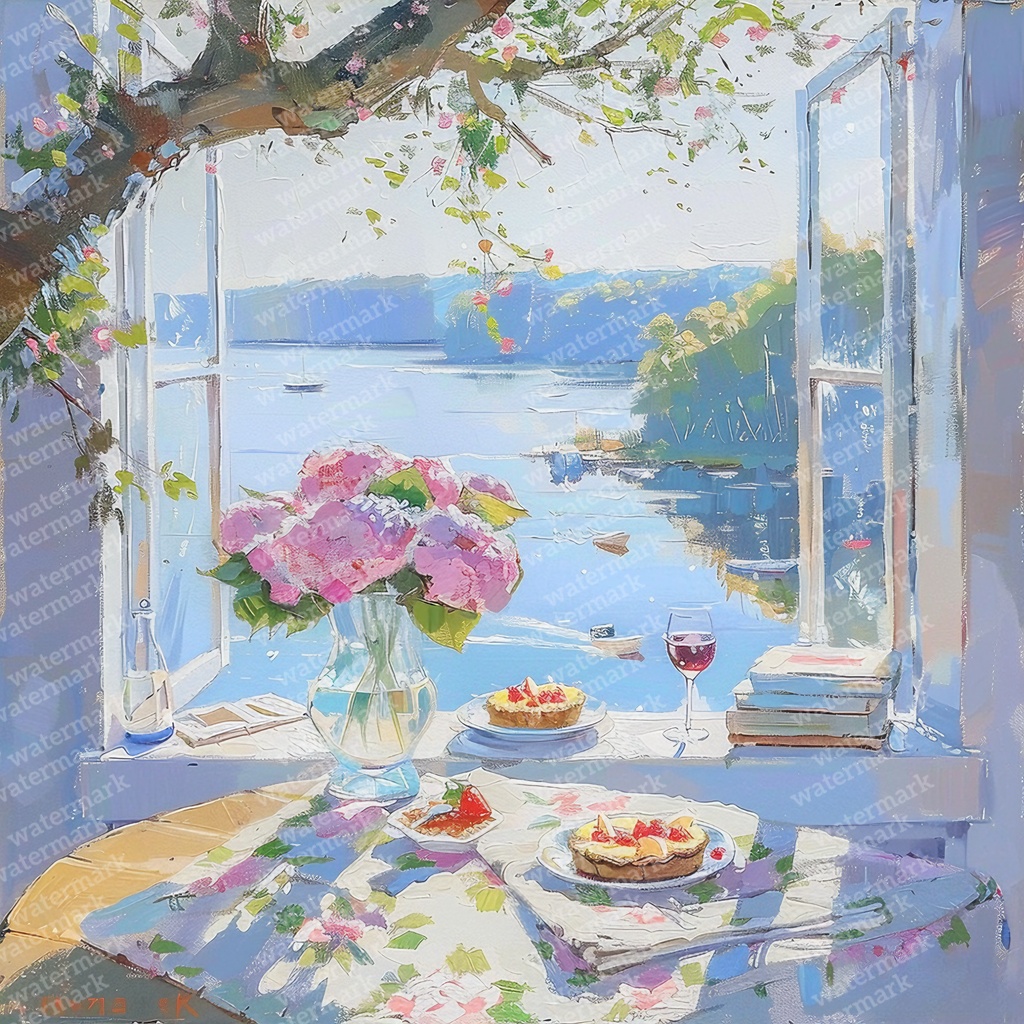 【商用利用可】窓からの景色(水彩ウィンドウビュー)クリップアート20点セット|高解像度JPG|風景・インテリア・コラージュ・ジャンクジャーナル・手帳シール素材|即ダウンロード