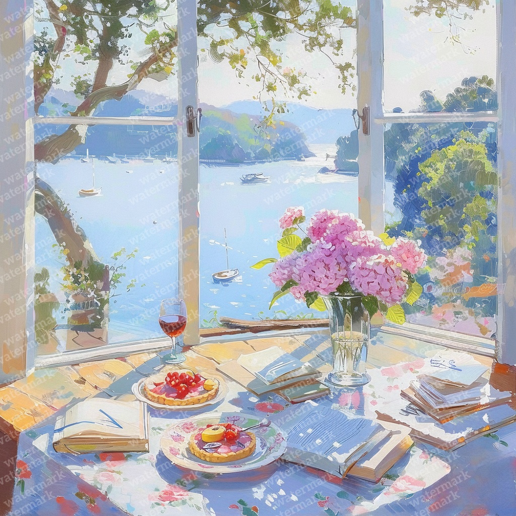 【商用利用可】窓からの景色(水彩ウィンドウビュー)クリップアート20点セット|高解像度JPG|風景・インテリア・コラージュ・ジャンクジャーナル・手帳シール素材|即ダウンロード