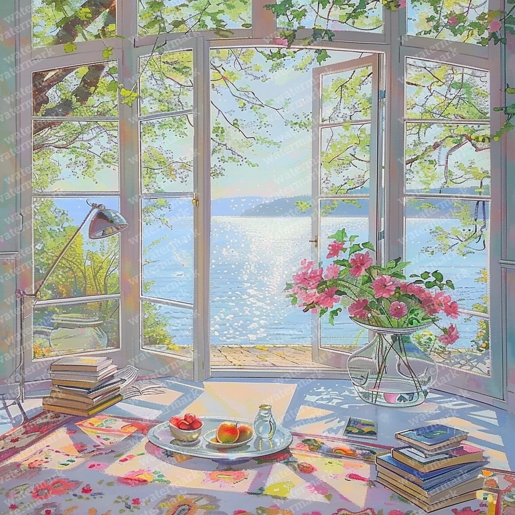 【商用利用可】窓からの景色(水彩ウィンドウビュー)クリップアート20点セット|高解像度JPG|風景・インテリア・コラージュ・ジャンクジャーナル・手帳シール素材|即ダウンロード