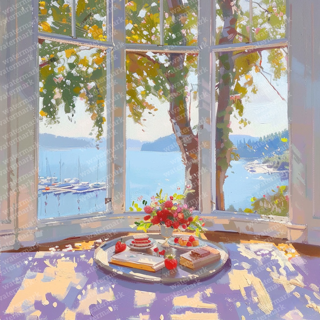 【商用利用可】窓からの景色(水彩ウィンドウビュー)クリップアート20点セット|高解像度JPG|風景・インテリア・コラージュ・ジャンクジャーナル・手帳シール素材|即ダウンロード