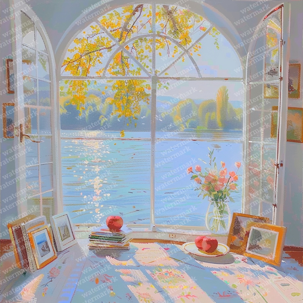 【商用利用可】窓からの景色（水彩ウィンドウビュー）クリップアート20点セット｜高解像度JPG｜風景・インテリア・コラージュ・ジャンクジャーナル・手帳シール素材｜即ダウンロード