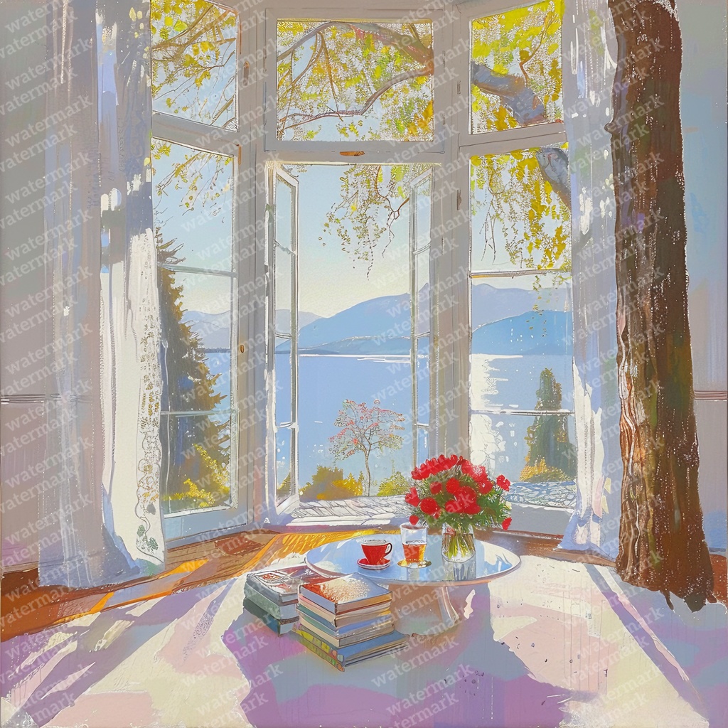 【商用利用可】窓からの景色(水彩ウィンドウビュー)クリップアート20点セット|高解像度JPG|風景・インテリア・コラージュ・ジャンクジャーナル・手帳シール素材|即ダウンロード