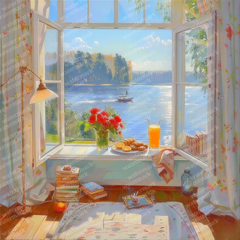 【商用利用可】窓からの景色(水彩ウィンドウビュー)クリップアート20点セット|高解像度JPG|風景・インテリア・コラージュ・ジャンクジャーナル・手帳シール素材|即ダウンロード