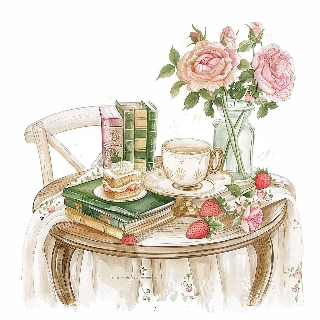 10 Afternoon Tea Corner Clipart, High Quality PNGs, Printable Clipart, Digital download Paper craft, Junk Journals Planner Stickers