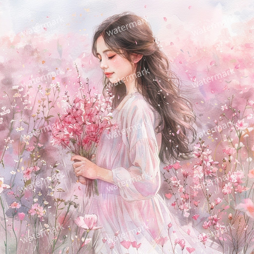 【商用利用可】美しい女性(水彩ガールイラスト)クリップアート17点セット|高解像度JPG|ファッション・ポートレート・コラージュ・ジャンクジャーナル素材|即ダウンロード