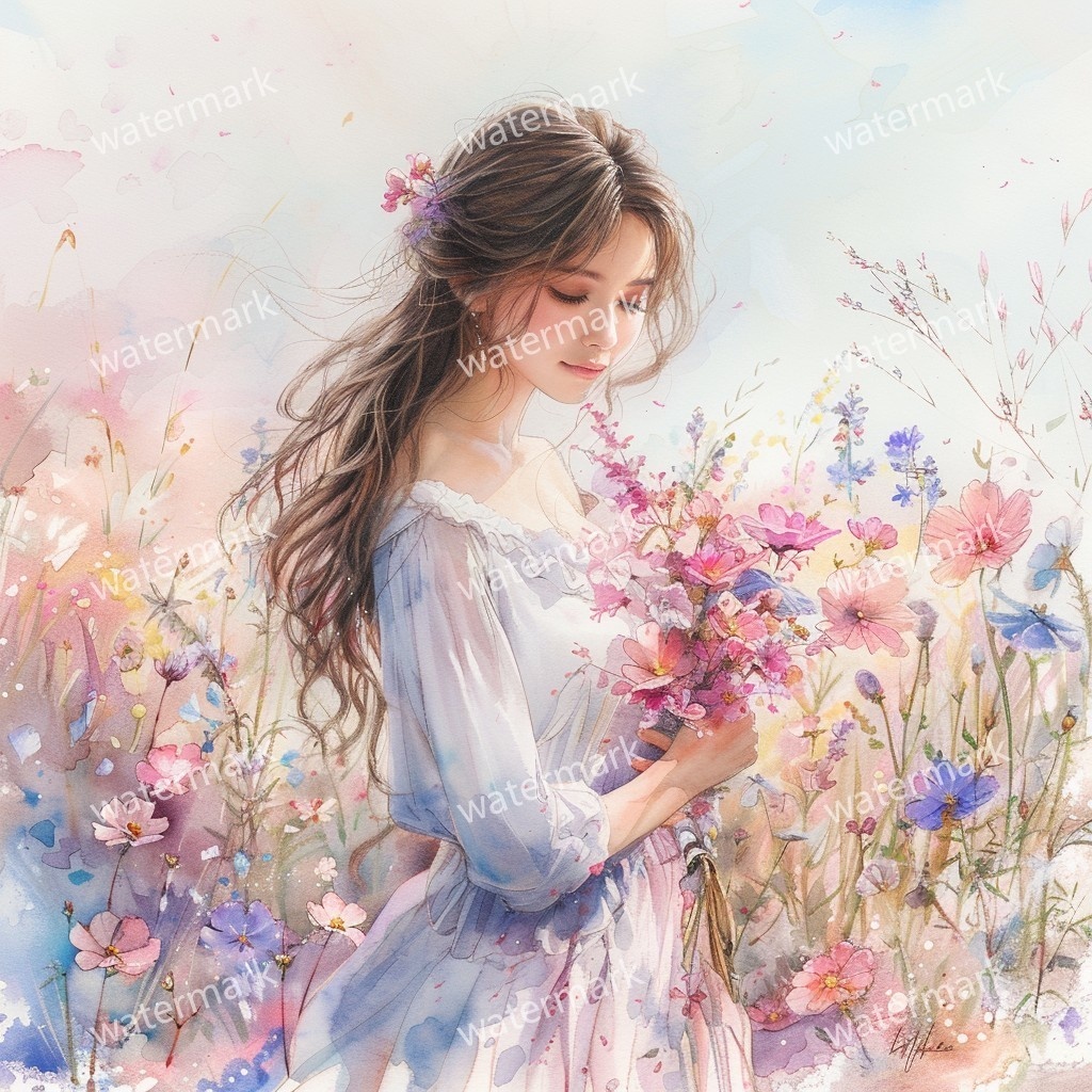 【商用利用可】美しい女性(水彩ガールイラスト)クリップアート17点セット|高解像度JPG|ファッション・ポートレート・コラージュ・ジャンクジャーナル素材|即ダウンロード