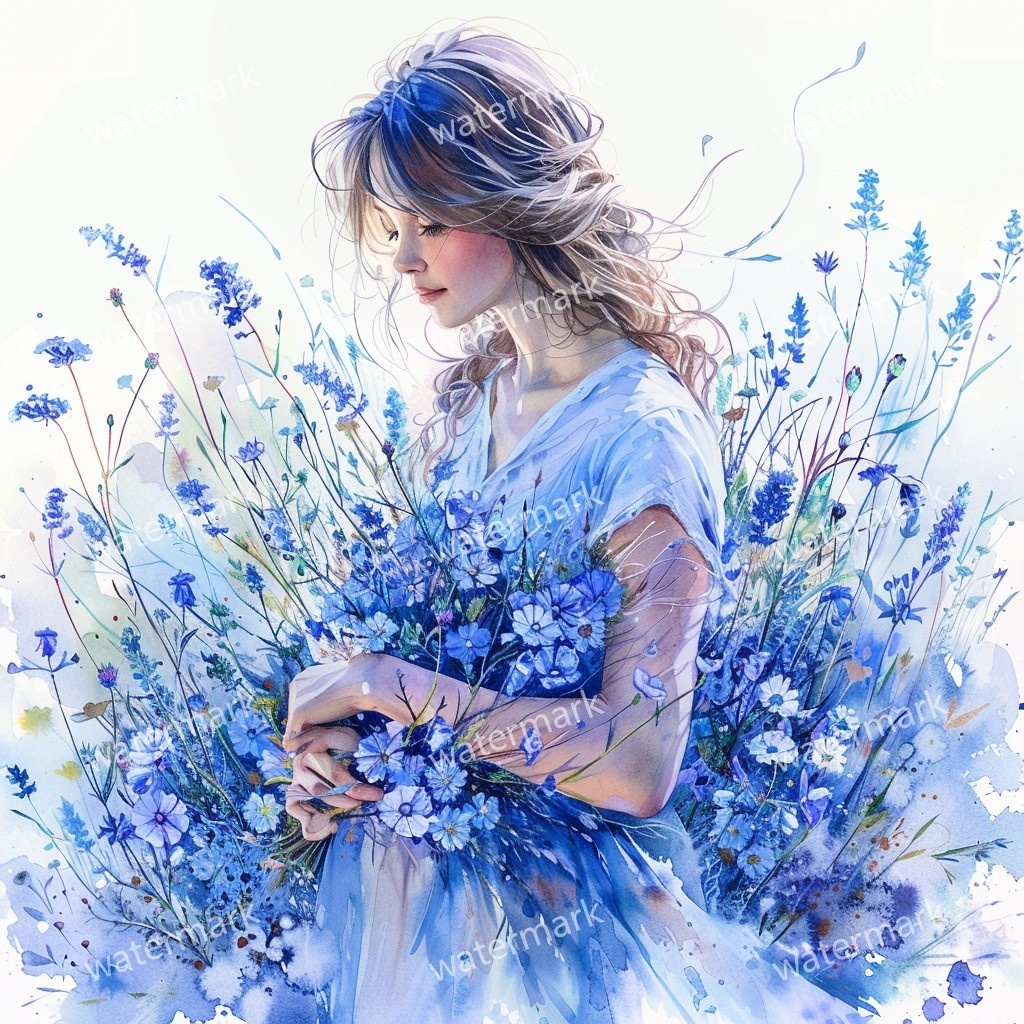 【商用利用可】美しい女性(水彩ガールイラスト)クリップアート17点セット|高解像度JPG|ファッション・ポートレート・コラージュ・ジャンクジャーナル素材|即ダウンロード