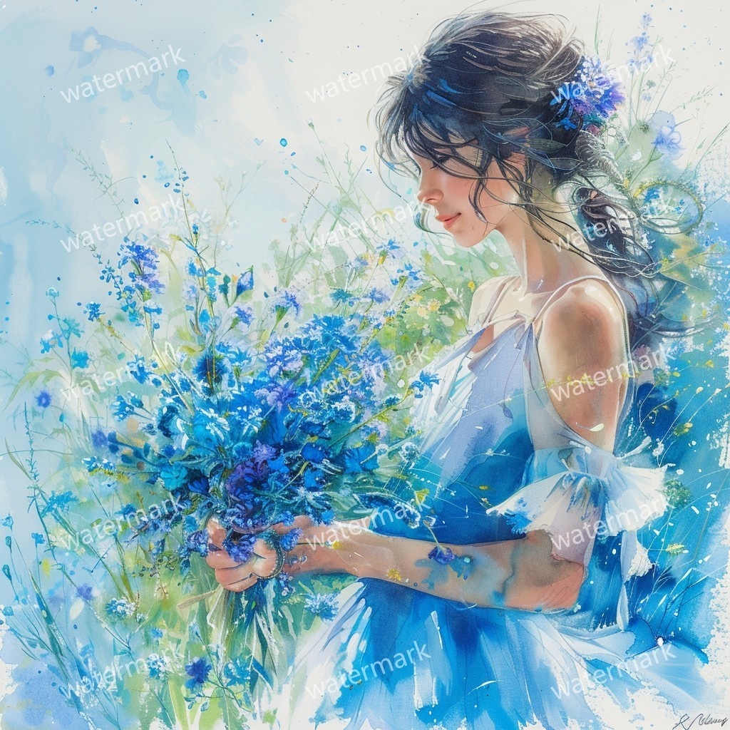 【商用利用可】美しい女性(水彩ガールイラスト)クリップアート17点セット|高解像度JPG|ファッション・ポートレート・コラージュ・ジャンクジャーナル素材|即ダウンロード