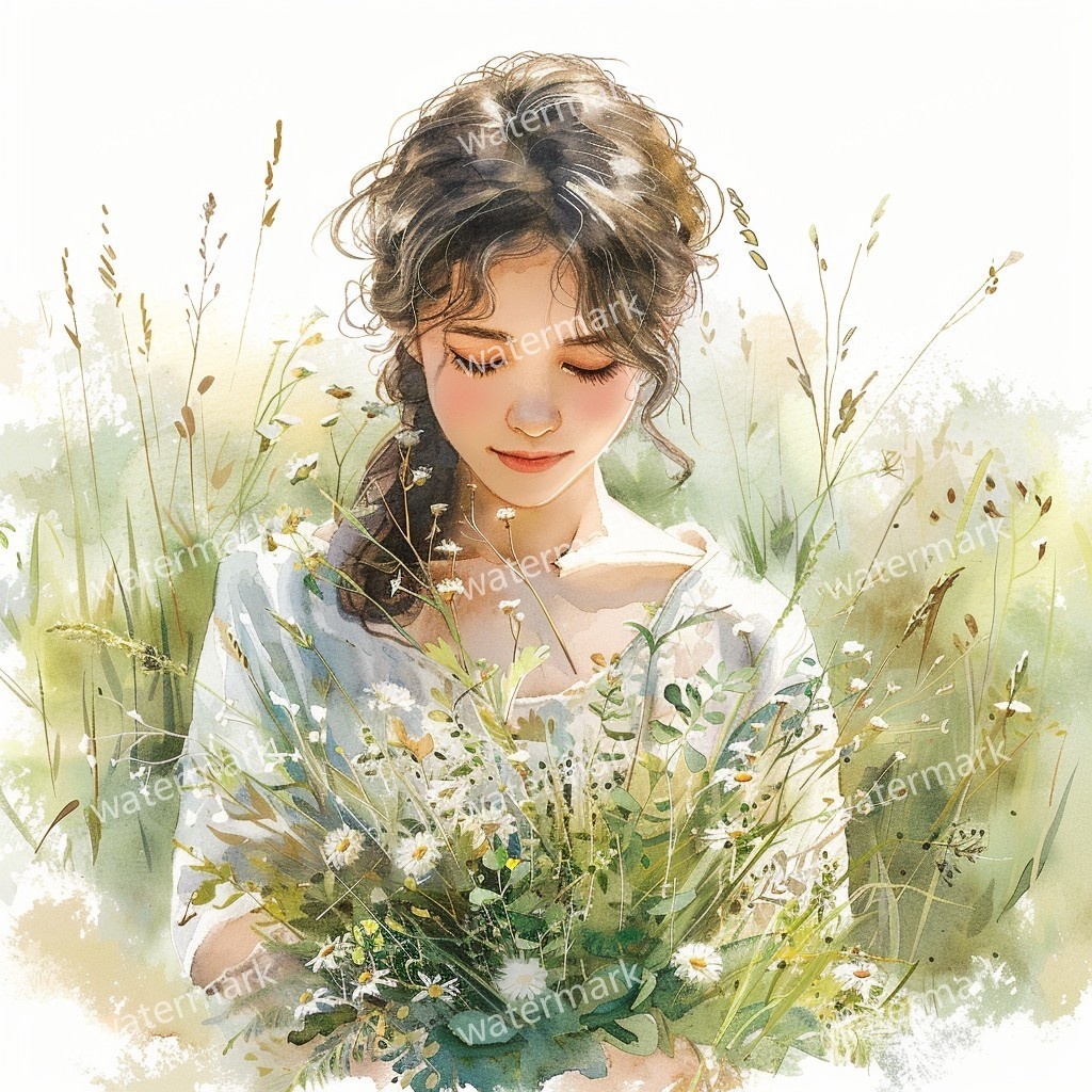 【商用利用可】美しい女性(水彩ガールイラスト)クリップアート17点セット|高解像度JPG|ファッション・ポートレート・コラージュ・ジャンクジャーナル素材|即ダウンロード