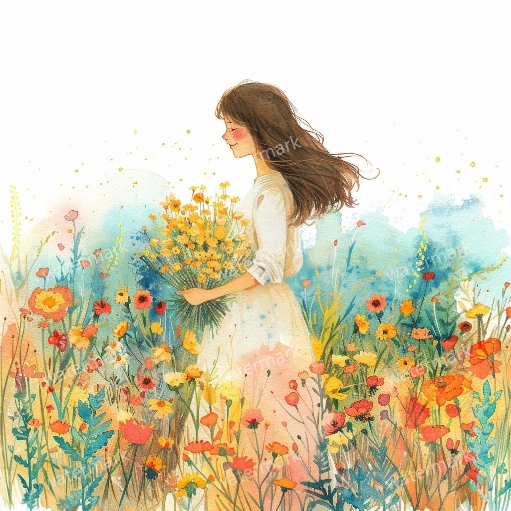 【商用利用可】美しい女性(水彩ガールイラスト)クリップアート10点セット|高解像度JPG|ファッション・ポートレート・コラージュ・ジャンクジャーナル素材|即ダウンロード