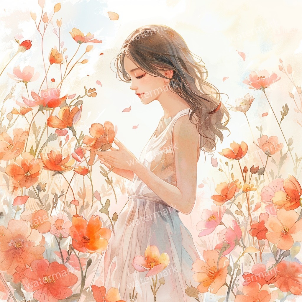 【商用利用可】美しい女性（水彩ガールイラスト）クリップアート10点セット｜高解像度JPG｜ファッション・ポートレート・コラージュ・ジャンクジャーナル素材｜即ダウンロード