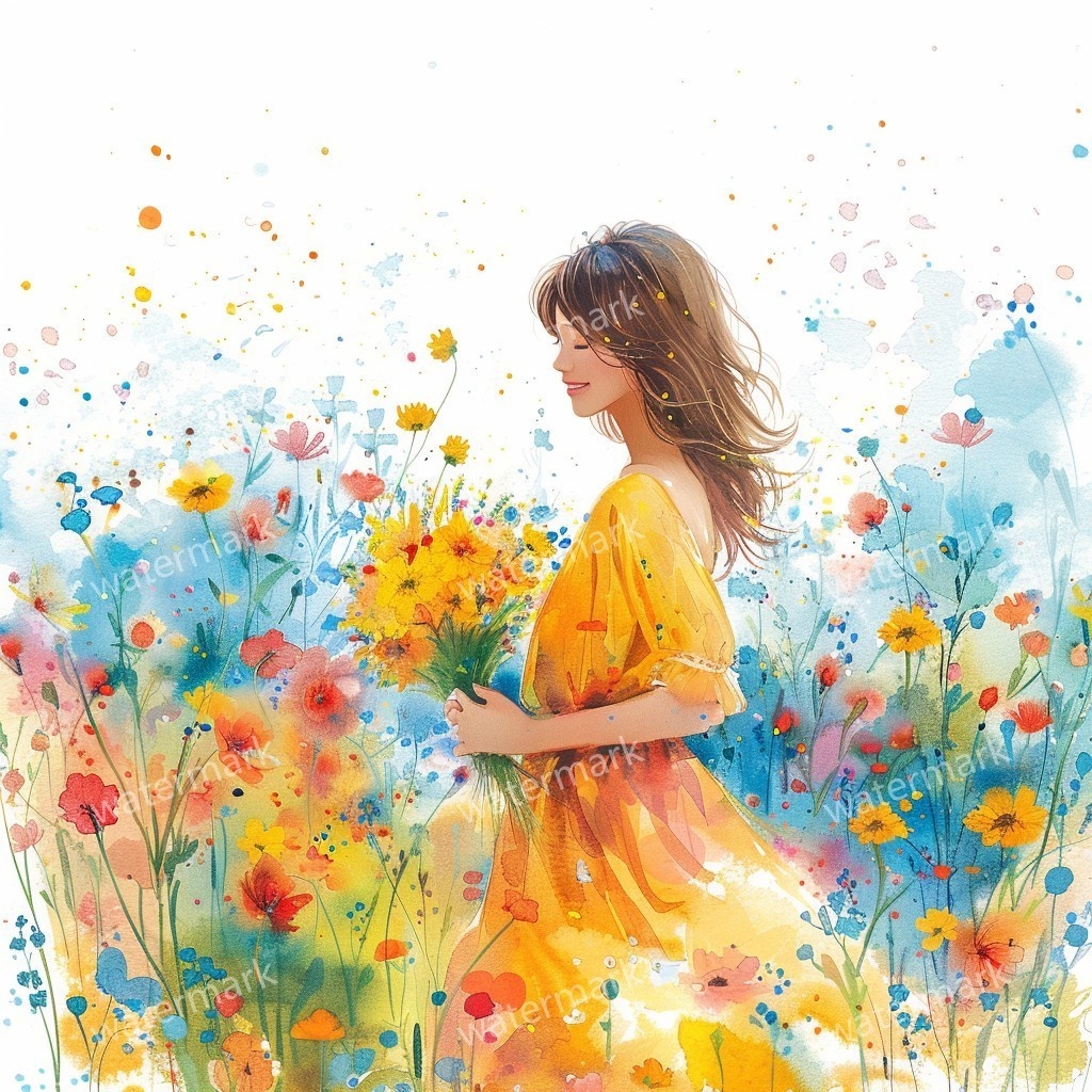 【商用利用可】美しい女性(水彩ガールイラスト)クリップアート10点セット|高解像度JPG|ファッション・ポートレート・コラージュ・ジャンクジャーナル素材|即ダウンロード